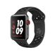 Ремешок Nike Band для Apple Watch 42/44mm силиконовый серый+черный спортивный ARM Series 5 4 3 2 1 anthracite/black фото