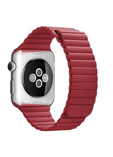 Ремешок Leather loop для Apple Watch 38/40mm кожаный красный магнитный ARM Series 5 4 3 2 1 Red фото