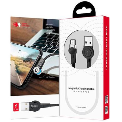 Кабель Micro-USB to USB Hoco S8 магнітний 1 метр чорний Black фото