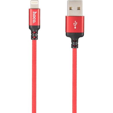 Кабель Lightning to USB Hoco X14 2 метри червоний + чорний Red / Black фото