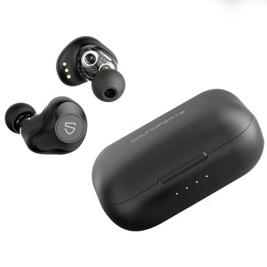 Навушники бездротові вакуумні SoundPeats TrueNgine SE Bluetooth з мікрофоном чорні Black фото