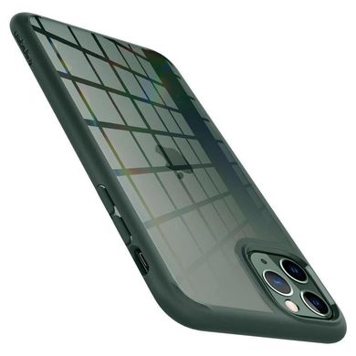 Чехол противоударный Spigen Original Ultra Hybrid для iPhone 11 Pro зеленый ТПУ+стекло Midnight Green фото