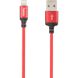 Кабель Lightning to USB Hoco X14 2 метри червоний + чорний Red / Black