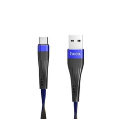 Кабель USB to USB Type-C Hoco U39 1,2 метра чорний + синій Black / Blue фото