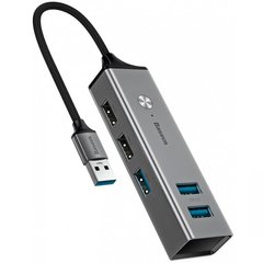 USB HUB на 5 портів USB Baseus Cube (CAHUB-C0G) сірий Silver фото