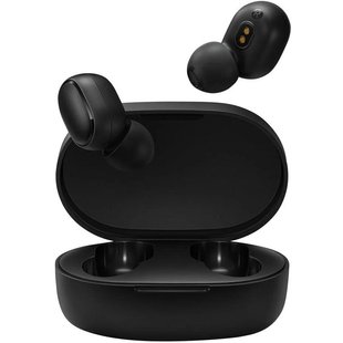 Навушники бездротові вакуумні Xiaomi Redmi AirDots Bluetooth з мікрофоном чорні Black (TWSEJ04LS) фото