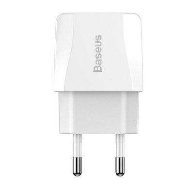 Мережевий зарядний пристрій Baseus Mini Dual-U (CCALL-MN02) 2 порту USB швидка зарядка 2.1A СЗУ біле White фото