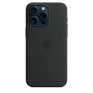 Чохол Silicone case with MagSafe для iPhone 15 Pro Max Black AAA фото