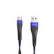 USB Cable Hoco U39 Slender Type-C Black/Blue 1.2m фото