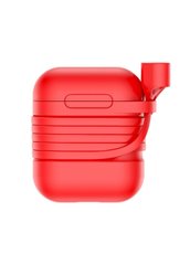 Силиконовый чехол для AirPods 1/2 красный Baseus со шнурком Red (TZARGS-09) фото