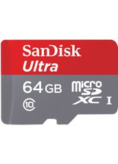 Карта памяти для телефона SanDisk MicroSD 64 Gb черная Black фото
