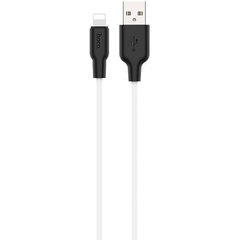 Кабель Lightning to USB Hoco X21 1 метр чорний + білий Black / White фото