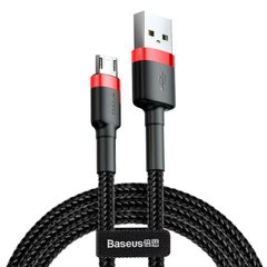 Кабель Micro-USB to USB Baseus (CAMKLF-C91) 2 метра чорний + червоний Black / Red фото