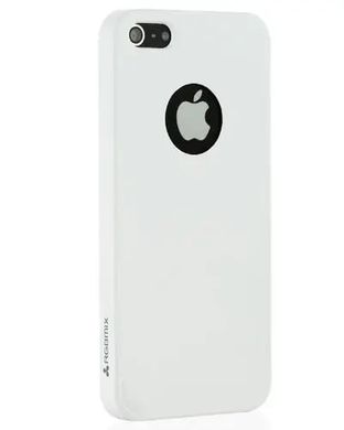 Чохол силіконовий цукерковий з вирізом під яблуко для iPhone 5/5s/se white фото