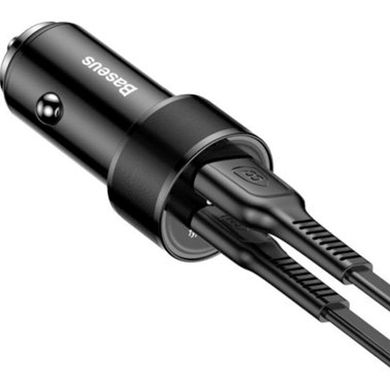 Автомобільний зарядний пристрій Baseus (+ Type-C) (CAXLD-A01) 1 порт USB швидка зарядка 3А АЗП чорне Black фото