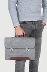 Фетровый чехол-сумка Gmakin для MacBook Air/Pro 13.3 серый с ручками (GS13) Gray фото