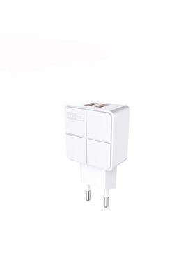 Сетевое зарядное устройство с функцией быстрой зарядки на 2 выхода Awei C-500 White 2.1A (Q/YL 004-2015) фото