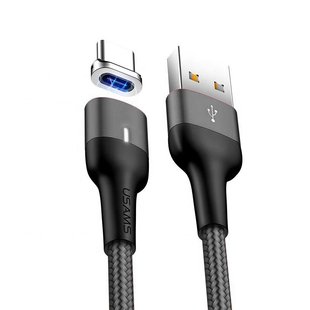 Кабель Usams US-SJ326 U28 Aluminum Alloy Magnetic Lightning Cable (1m) Black фото