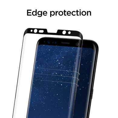 Захисне Скло Spigen "Glas.tR Curved HD" для Samsung Galaxy S9 3D із закругленими краями чорна рамка Black (1Pack) фото