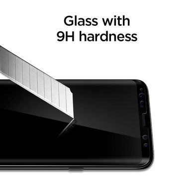 Защитное cтекло Spigen ""Glas.tR Curved HD"" для Samsung Galaxy S9 3D с закругленными краями черная рамка Black (1Pack) фото