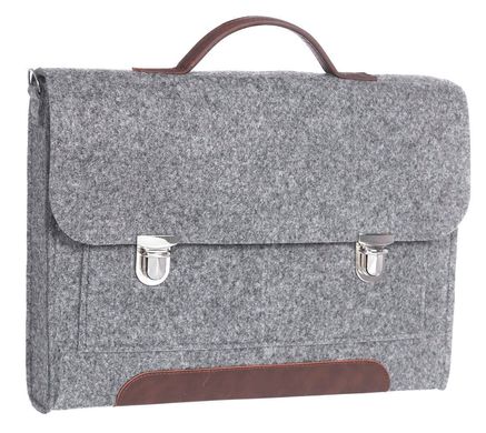 Фетровый чехол-сумка Gmakin для MacBook Air/Pro 13.3 серый с ручками (GS13) Gray фото