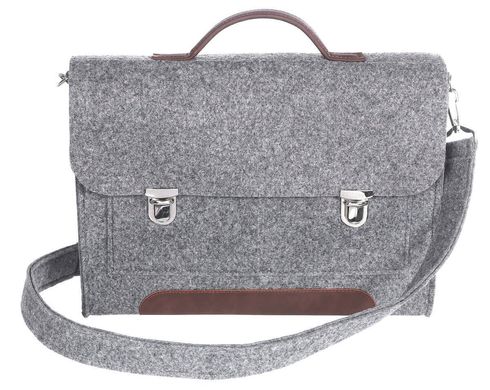 Фетровий чохол-сумка Gmakin для MacBook Air / Pro 13.3 сірий з ручками (GS13) Gray фото