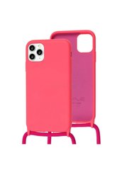 Чохол силіконовий ARM на шнурку для iPhone 11 Pro Max рожевий Bright Pink фото