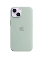 Чехол силиконовый soft-touch Apple Silicone case для iPhone 14 мятный Plus Succulent фото