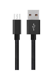 Кабель Micro-USB to USB ARM 2 метри в тканинній оболонці Black фото