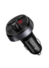 Автомобільний зарядний пристрій Usams US-CC062 Bluetooth 2 порту USB швидка зарядка 15W чорне з FM-трансмітером Black фото