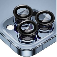 Захисне скло Metal Classic на камеру (в упак.) для Apple iPhone 15 Pro (6.1") / 15 Pro Max (Чорний / Midnight) фото