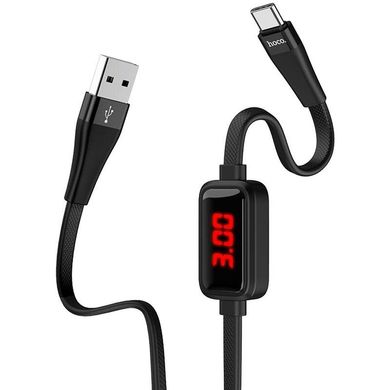 USB Cable Hoco S4 Type-C Black 1m (with display) фото