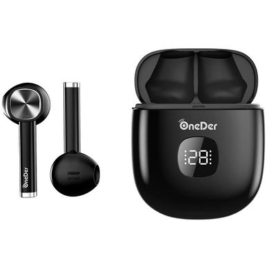Навушники бездротові вкладиші OneDer TWS-W16 Bluetooth з мікрофоном чорні Black фото