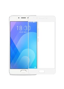 Защитное стекло с рамкой для Meizu M6 white фото