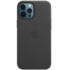Чохол шкіряний Apple Leather Case with MagSafe для iPhone 12 Pro Max чорний Black фото