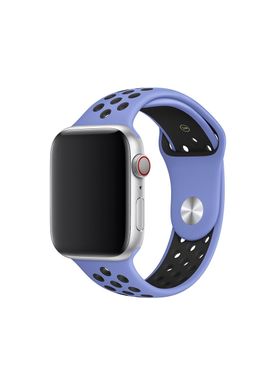 Ремінець Nike Band для Apple Watch 38 / 40mm силіконовий фіолетовий + чорний спортивний ARM Series 5 4 3 2 1 royal pulse / black фото