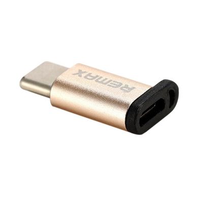 Перехідник Micro-USB to USB Type-C Remax RA-USB1 золотий Gold фото