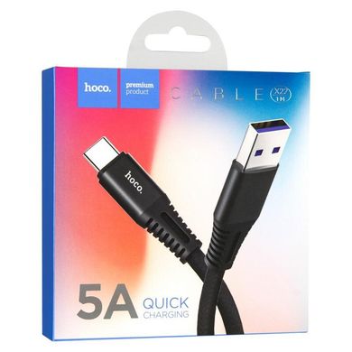 USB Cable Hoco X22 Quick Charging 5A Type-C Black 1m фото