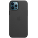 Чехол кожаный Apple Leather Case with MagSafe для iPhone 12 Pro Max черный Black
