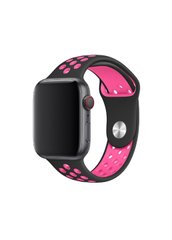 Ремешок Nike Band для Apple Watch 42/44mm силиконовый черный+розовый спортивный ARM Series 5 4 3 2 1 black/pink фото