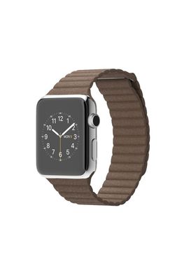 Ремінець Leather loop для Apple Watch 38 / 40mm шкіряний коричневий магнітний ARM Series 6 5 4 3 2 1 Beige фото