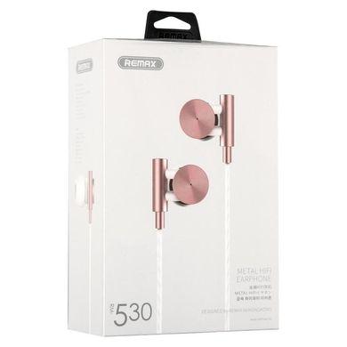 Навушники вакуумні Remax (OR) RM-530 3.5 Jack з мікрофоном рожеве золото Rose Gold фото