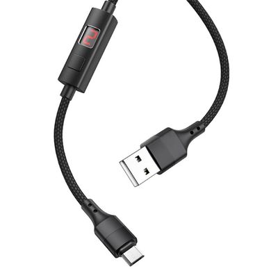 Кабель Micro-USB to USB Hoco S13 1 метр чорний Black фото