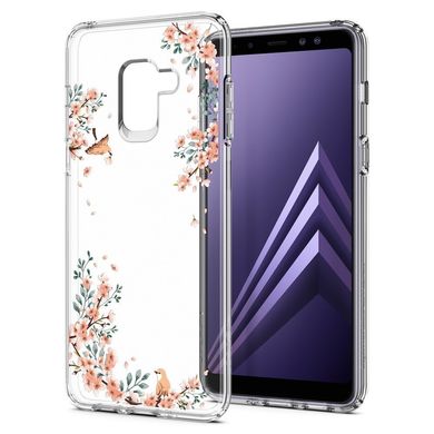 Чехол силиконовый Spigen Original Liquid Crystal Blossom Nature для Samsung Galaxy A8 (2018) прозрачный Clear фото