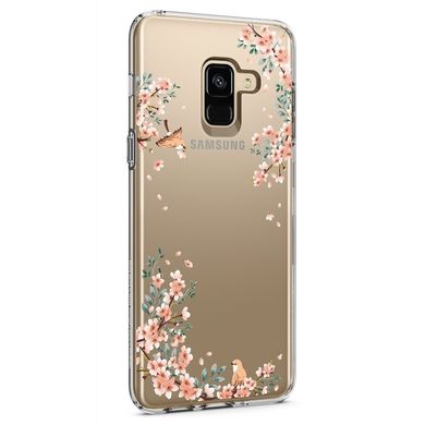 Чохол силіконовий Spigen Original Liquid Crystal Blossom Nature для Samsung Galaxy A8 (2018) прозорий Clear фото