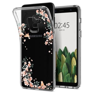 Чохол силіконовий Spigen Original Liquid Crystal Blossom Nature для Samsung Galaxy A8 (2018) прозорий Clear фото