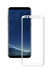 Захисне скло для Samsung A7 (2018) CAA 2D з проклеюванням по всьому склу біла рамка White фото
