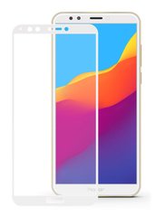 Захисне скло для Huawei Y5 (2018) CAA 2D з проклеюванням по рамці біла рамка White фото