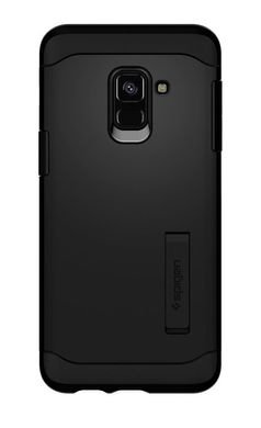 Чехол противоударный Spigen Original Slim Armor с подставкой для Samsung Galaxy A8 (2018) черный Black фото