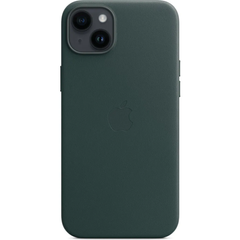 Чохол шкіряний Apple Leather Case with MagSafe для iPhone 14 зелений Forest green фото